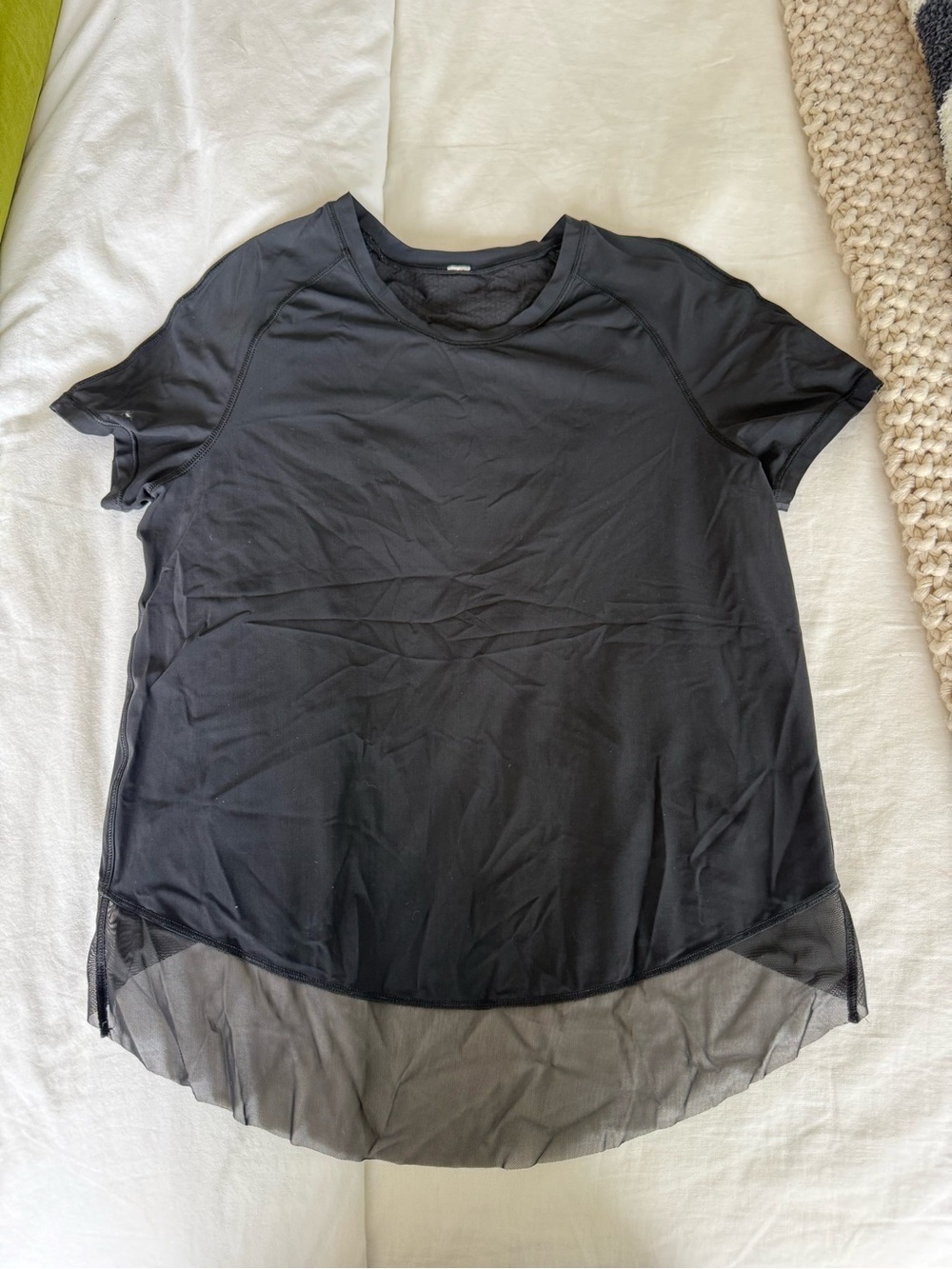 lululemon athletica Black Short-Sleeve Mesh-Hem Tee